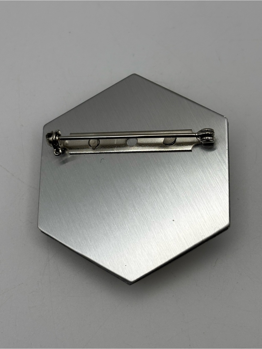 intage Brutalist Geometric Hexagon Brooch • Real Dried Floral Resin Cabochon - Picture 11 of 13
